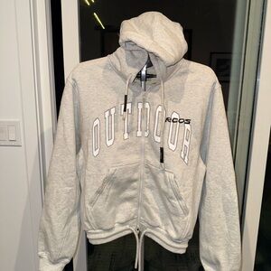 RCOS Gray Outdoor Zip-Up Hoodie - Thick Fabric size Small